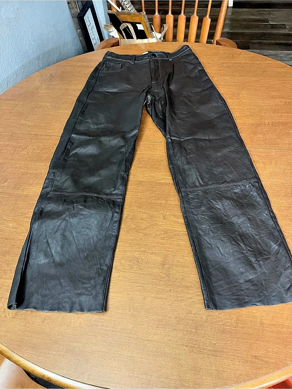 DL1961 Patti Straight Sheep Leather Pants Brown Size 25 High Rise